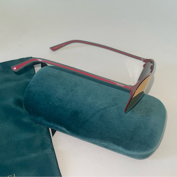 GUCCI Authentic New 52mm Round Signature Logo Sunglasses With Case, Cloth & Tag - Picture 8 of 15